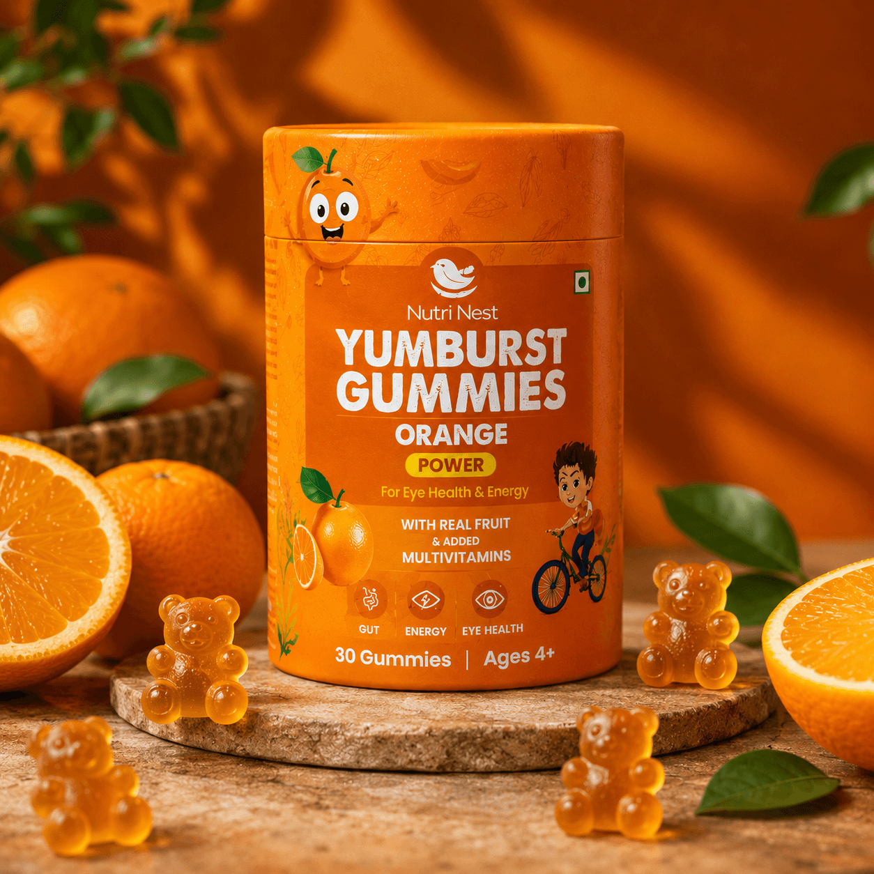 Nutri Nest Yumburst Orange Gummies pack